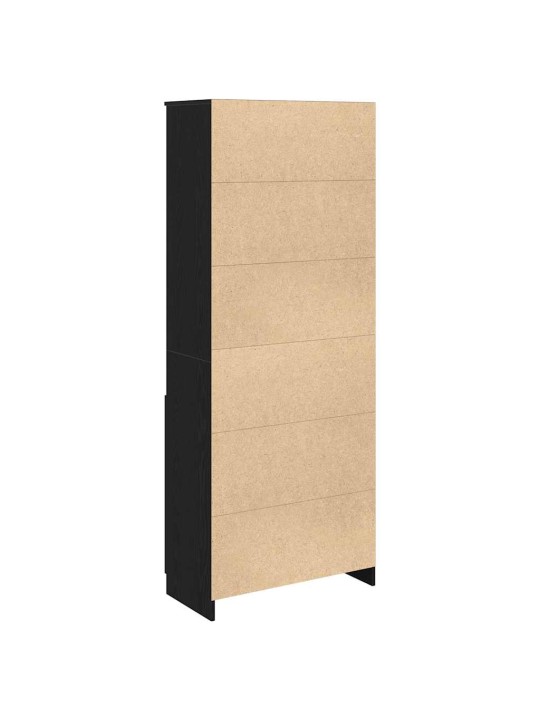 Augstais skapītis melns ozols 70x35x180 cm inženierijas koks