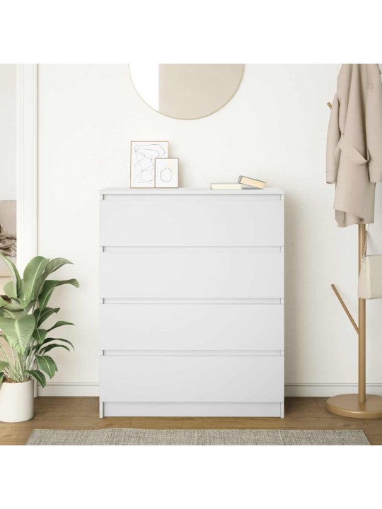 Kumode, balta, 80x35x99 cm, inženierijas koks