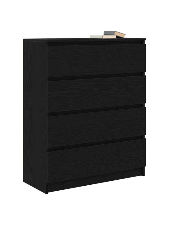 Kumode, melns ozols, 80x35x99 cm, inženierijas koks