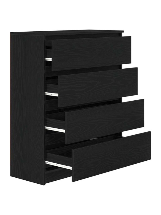 Kumode, melns ozols, 80x35x99 cm, inženierijas koks