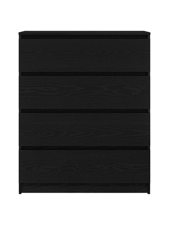 Kumode, melns ozols, 80x35x99 cm, inženierijas koks