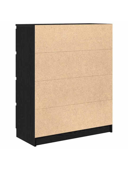 Kumode, melns ozols, 80x35x99 cm, inženierijas koks