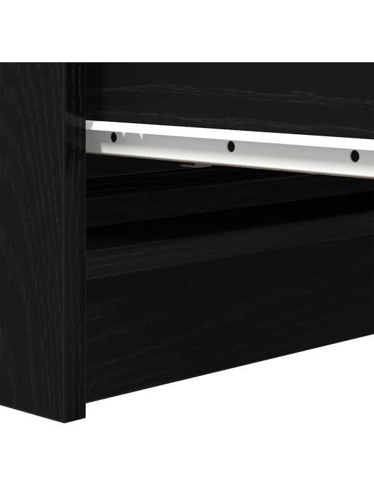 Kumode, melns ozols, 80x35x99 cm, inženierijas koks