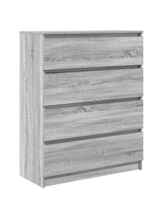 Kumode, pelēka ozolkoka, 80x35x99 cm, inženierijas koks