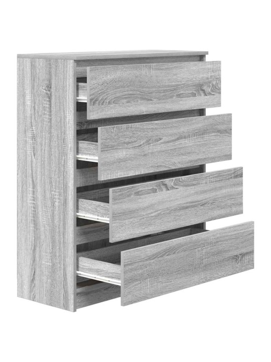 Kumode, pelēka ozolkoka, 80x35x99 cm, inženierijas koks