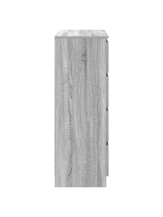 Kumode, pelēka ozolkoka, 80x35x99 cm, inženierijas koks