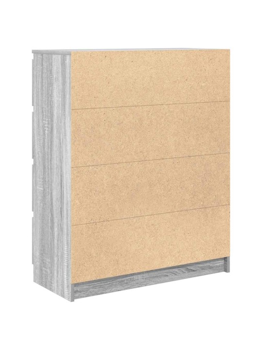 Kumode, pelēka ozolkoka, 80x35x99 cm, inženierijas koks