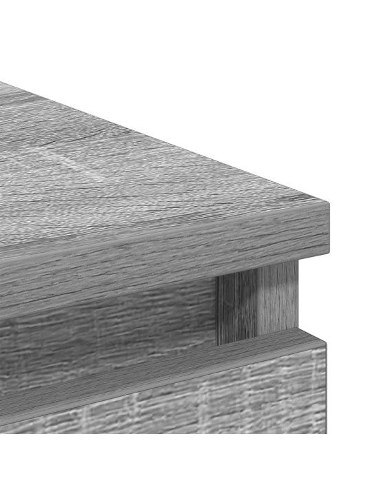 Kumode, pelēka ozolkoka, 80x35x99 cm, inženierijas koks