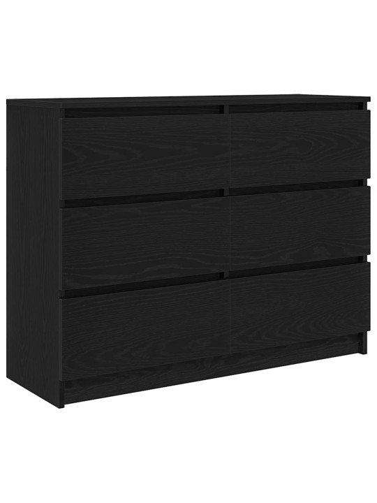 Kumode, melns ozols, 100x35x76 cm, inženierijas koks