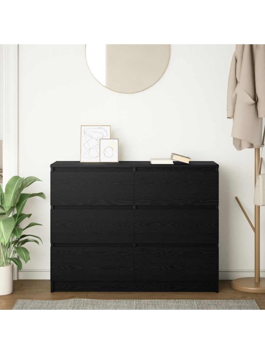 Kumode, melns ozols, 100x35x76 cm, inženierijas koks