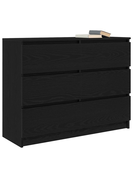 Kumode, melns ozols, 100x35x76 cm, inženierijas koks