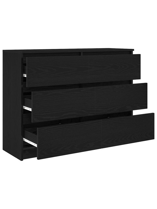 Kumode, melns ozols, 100x35x76 cm, inženierijas koks