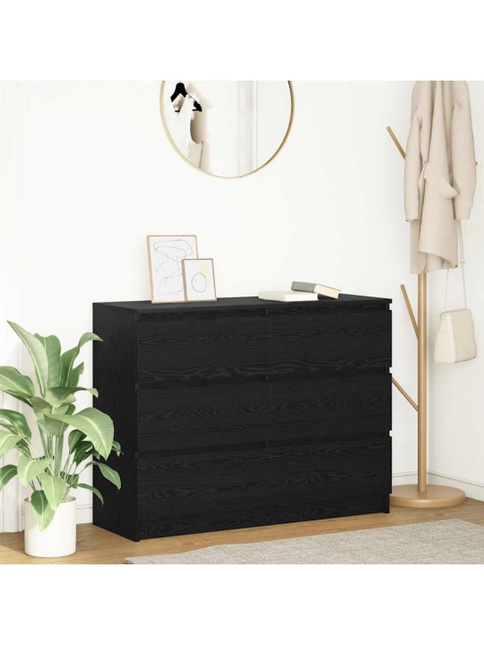 Kumode, melns ozols, 100x35x76 cm, inženierijas koks