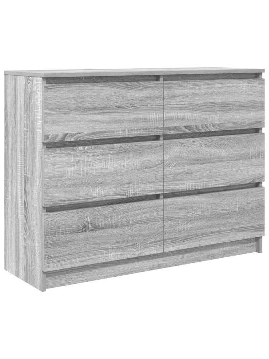 Kumode, pelēka ozolkoka, 100x35x76 cm, inženierijas koks