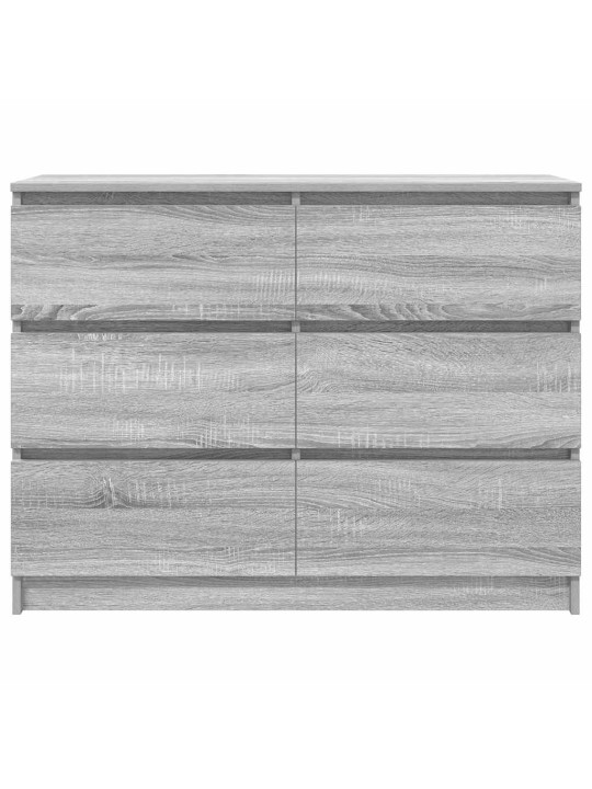 Kumode, pelēka ozolkoka, 100x35x76 cm, inženierijas koks