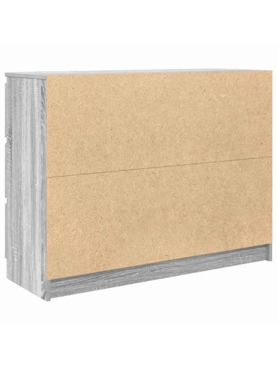 Kumode, pelēka ozolkoka, 100x35x76 cm, inženierijas koks