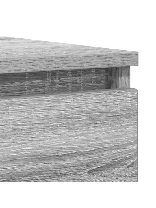 Kumode, pelēka ozolkoka, 100x35x76 cm, inženierijas koks