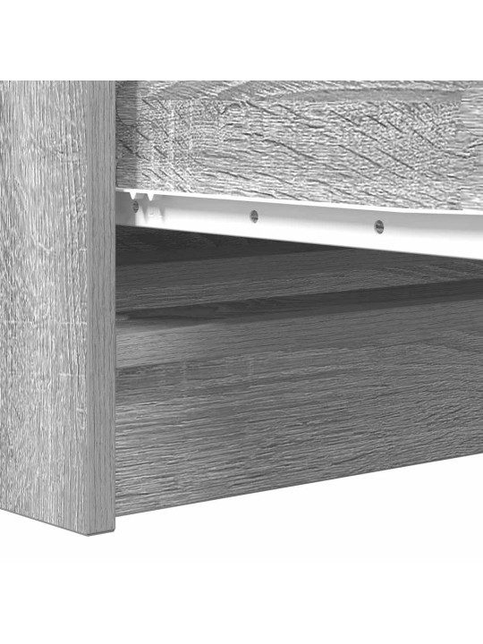 Kumode, pelēka ozolkoka, 100x35x76 cm, inženierijas koks