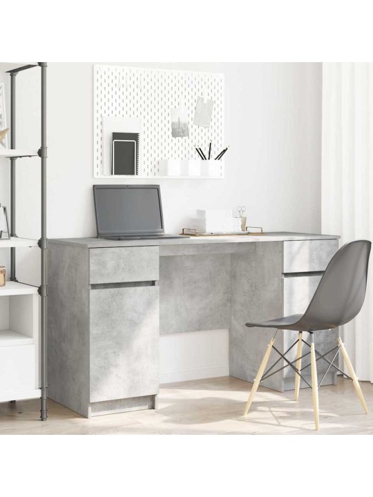 Galds betona pelēka 140 x 49 x 76 cm inženierijas koks