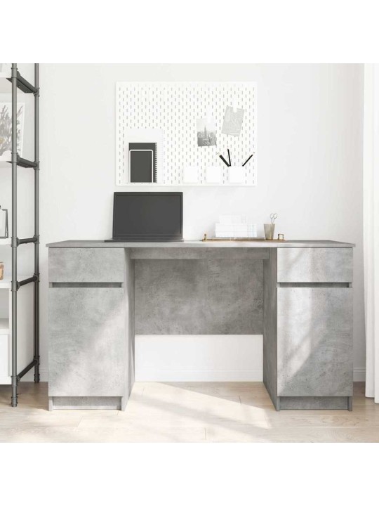 Galds betona pelēka 140 x 49 x 76 cm inženierijas koks