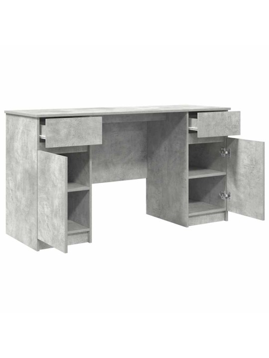 Galds betona pelēka 140 x 49 x 76 cm inženierijas koks