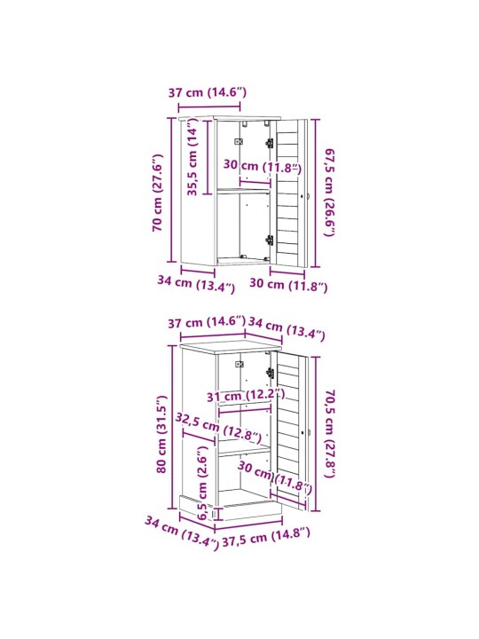 Vannas istabas mēbeļu komplekts ar plauktu 2 pcs antīki balta