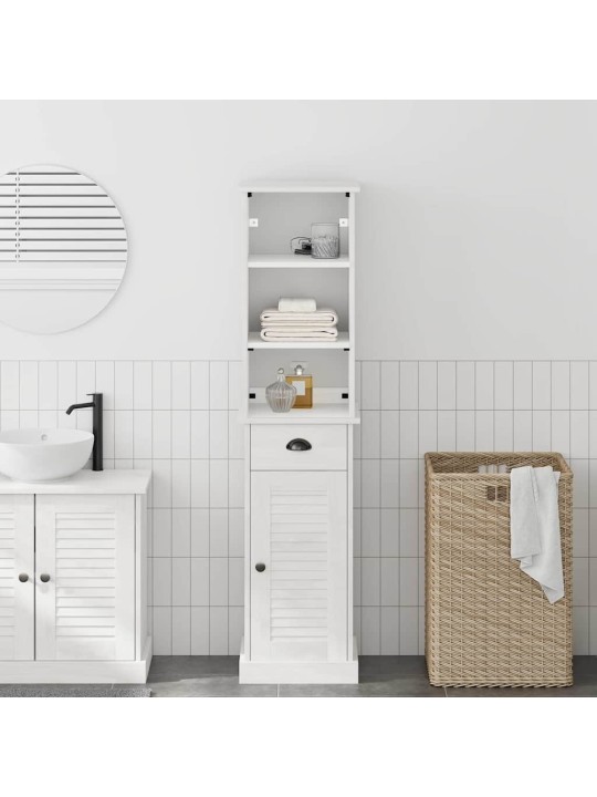 Vannas istabas mēbeļu komplekts ar plauktu 2 pcs brūna un balta