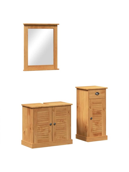 Vannas istabas mēbeļu komplekts 3 pcs brūna 37 x 34 x 80 cm