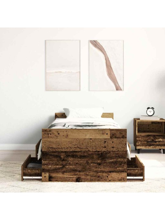 Gultas rāmis bez matrača, 100x200 cm, inženierijas koks