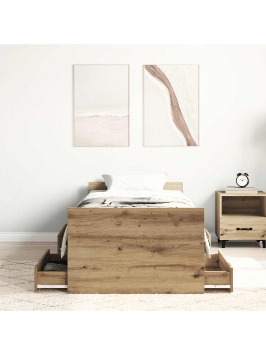Gultas rāmis bez matrača, 100x200 cm, inženierijas koks