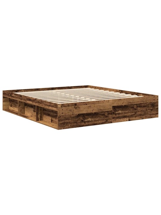 Gultas rāmis bez matrača veci dēļi 200x200 cm inženierijas koks
