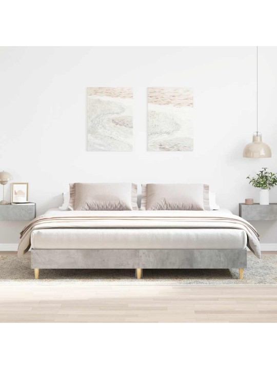 Gulta bez matrača, betons pelēks, 160x200 cm, inženierijas koks