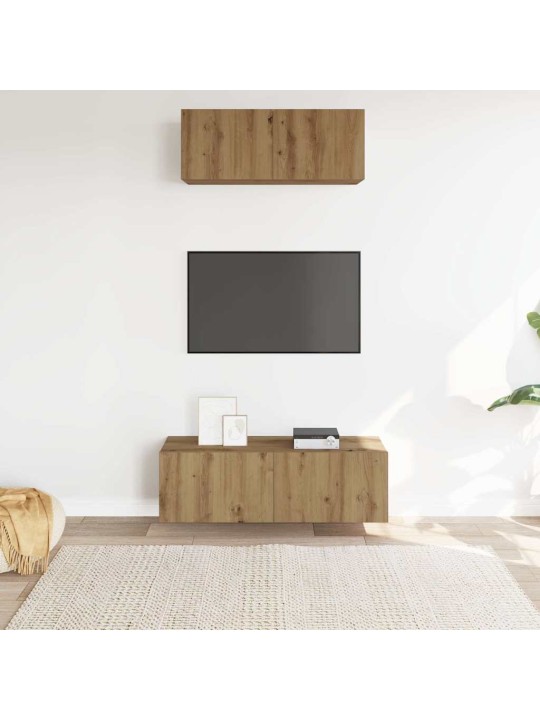 2daļu tv skapja komplekts pie sienas stiprināms amatnieka ozola