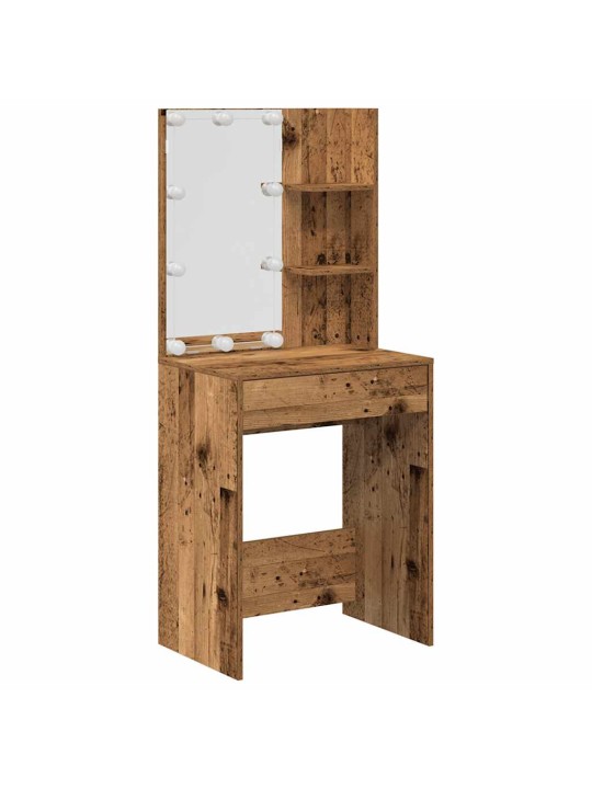 Tualetes galda komplekts ar led old wood engineered wood