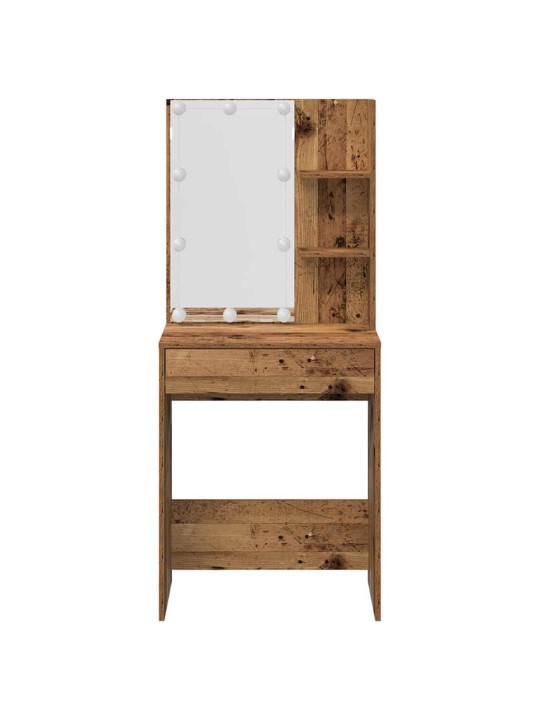 Tualetes galda komplekts ar led old wood engineered wood