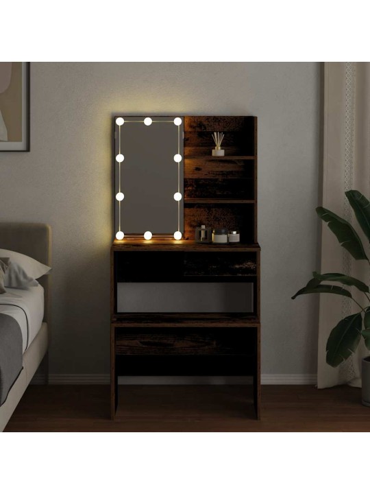 Tualetes galda komplekts ar led old wood engineered wood
