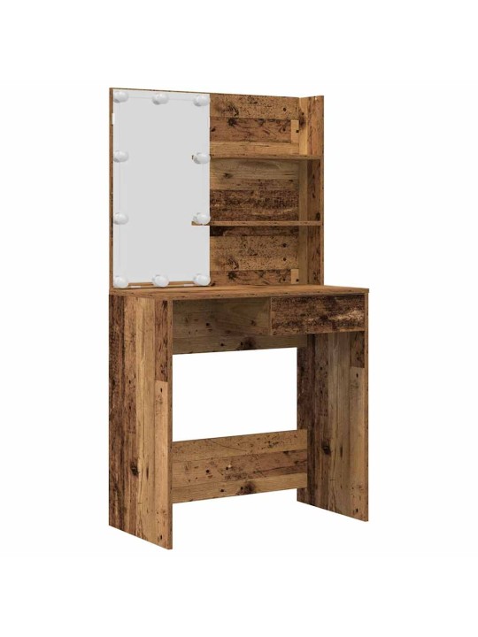 Tualetes galda komplekts ar led old wood engineered wood
