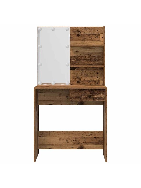 Tualetes galda komplekts ar led old wood engineered wood
