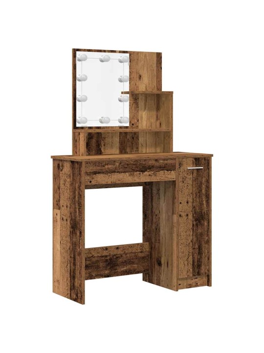 Tualetes galda komplekts ar led old wood engineered wood