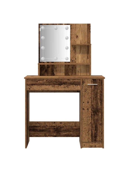Tualetes galda komplekts ar led old wood engineered wood