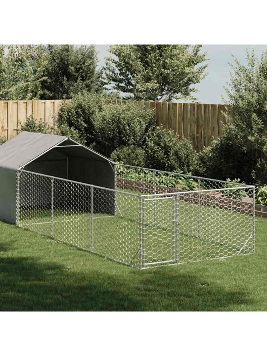 Āra suņu audzētava ar skrējienu, 6x2x1,5 m, cinkots tērauds