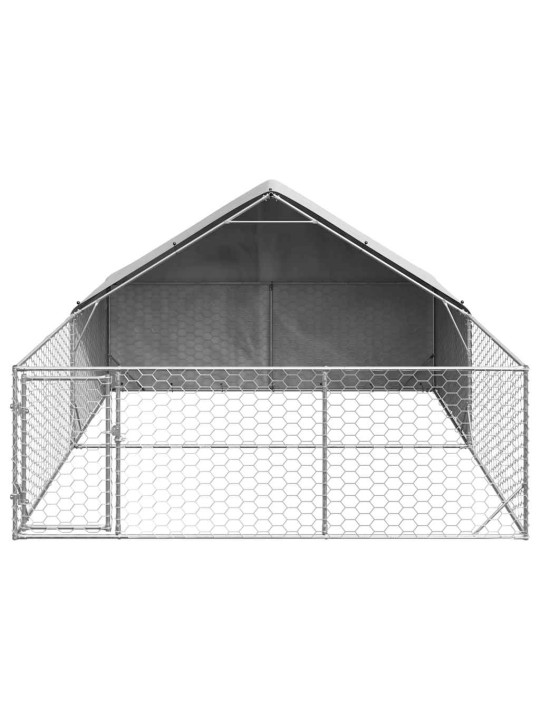 Āra suņu audzētava ar skrējienu, 4x3x1,9 m, cinkots tērauds