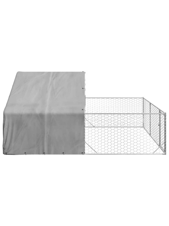 Āra suņu audzētava ar skrējienu, 4x3x1,9 m, cinkots tērauds