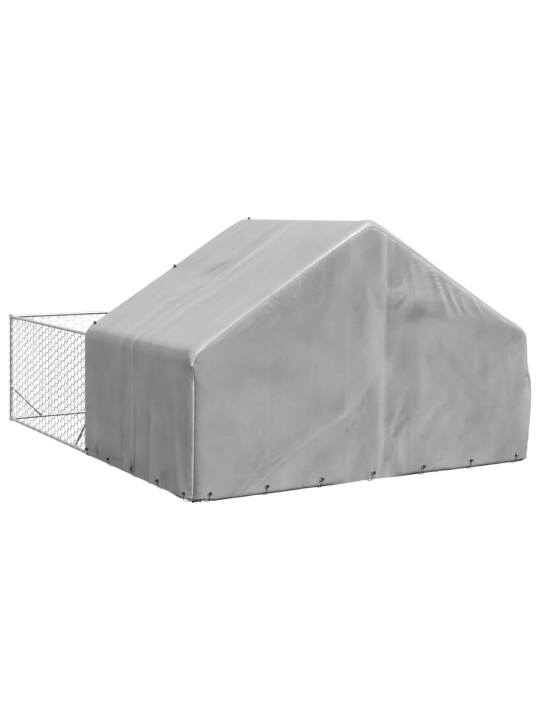 Āra suņu audzētava ar skrējienu, 4x3x1,9 m, cinkots tērauds