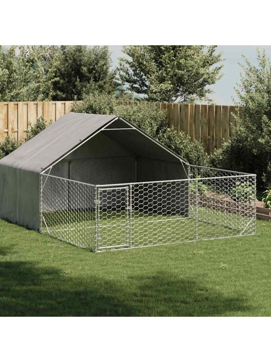 Āra suņu audzētava ar skrējienu, 4x3x1,9 m, cinkots tērauds