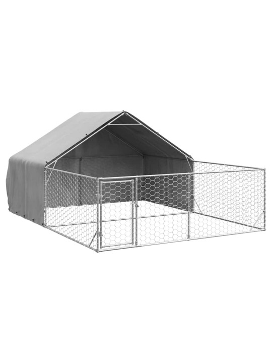 Āra suņu audzētava ar skrējienu, 5x3x1,9 m, cinkots tērauds