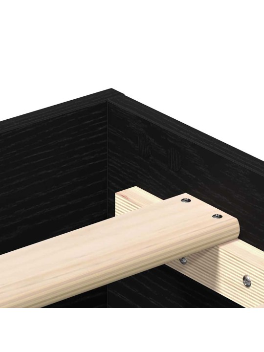Gultas rāmis melns ozolkoks 160 x 200 cm inženierijas koks