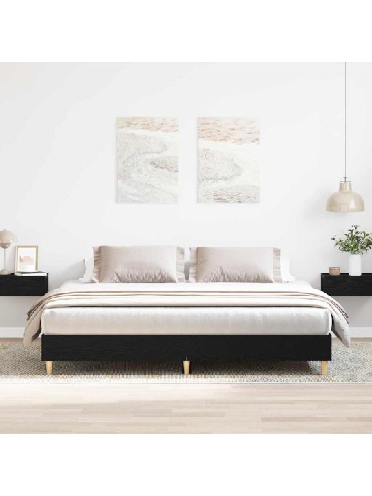 Gultas rāmis melns ozolkoks 160 x 200 cm inženierijas koks