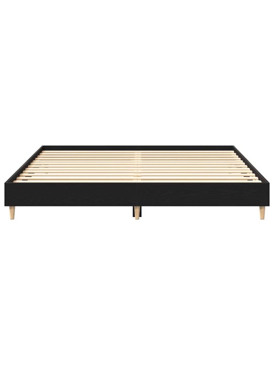 Gultas rāmis melns ozolkoks 160 x 200 cm inženierijas koks