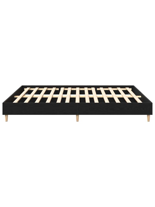 Gultas rāmis melns ozolkoks 160 x 200 cm inženierijas koks